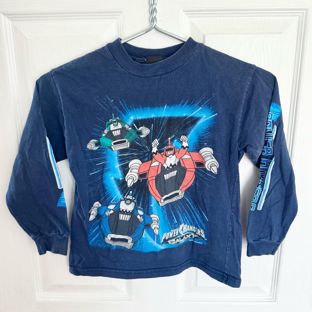 Rare Vintage 90’s Saban Power Rangers Galaxy Long Sleeve Graphic Tee Kids LARGE